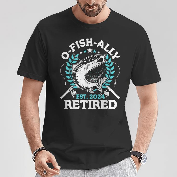 O-Fish-Ally Retired 2024 Fishing Retirement For Men T-Shirt Personalized Gifts