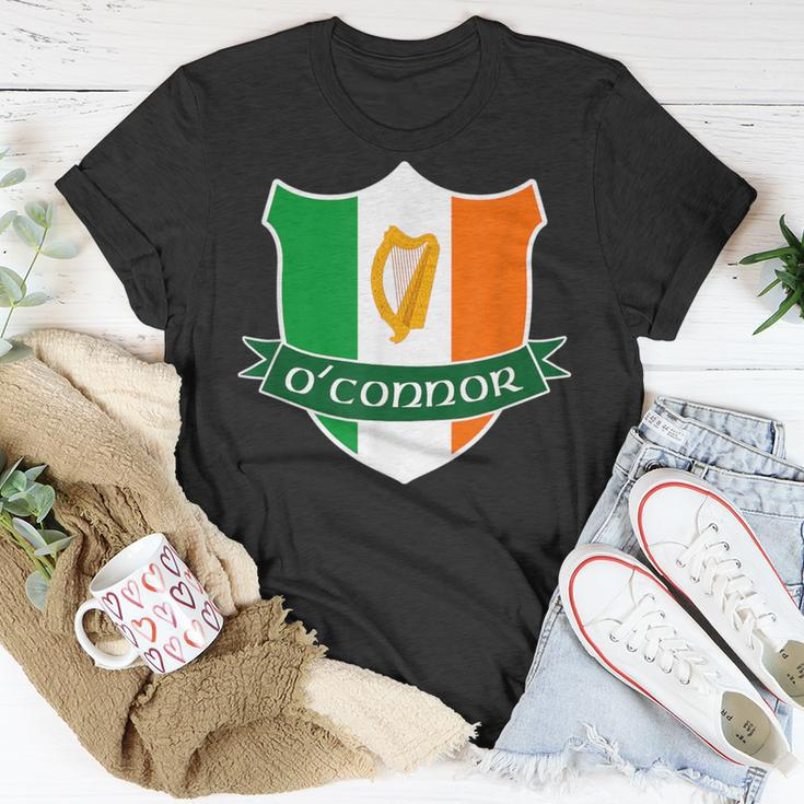 Oconnor Irish Name Ireland Flag Harp Family T-Shirt Funny Gifts