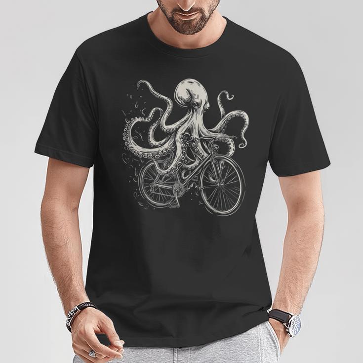 Octopus On Bicycle Cycling Squid Road Bike Cyclist T-Shirt Unique Gifts