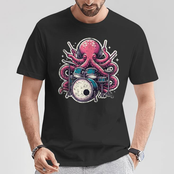 Octopus Playing Drums Drummer Musician Drumming Band T-Shirt Unique Gifts