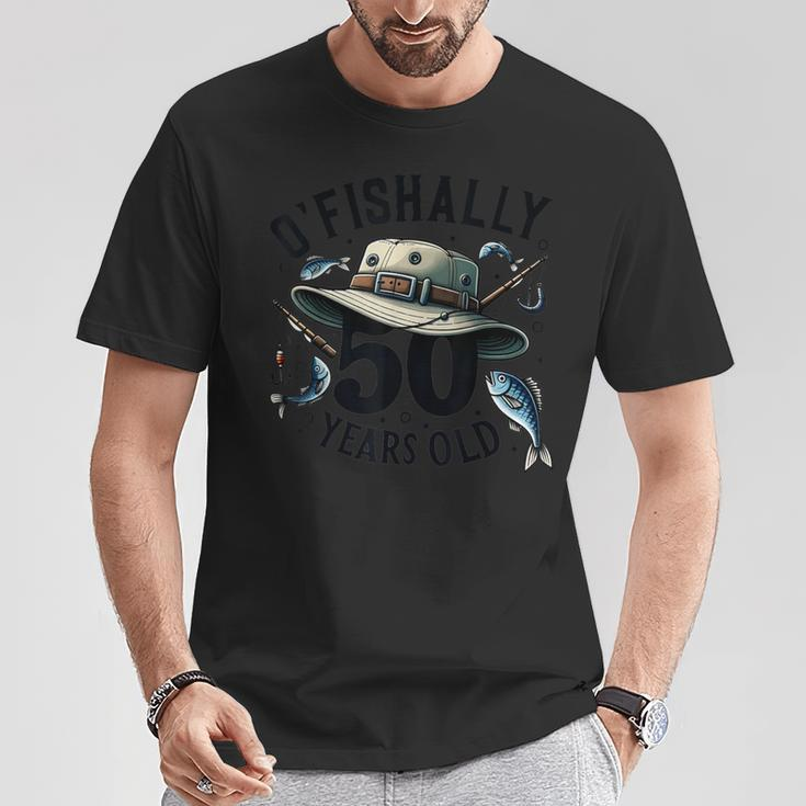 Ofishally 50 Years Old 50Th Birthday Fisherman Fishing Lover T-Shirt Personalized Gifts