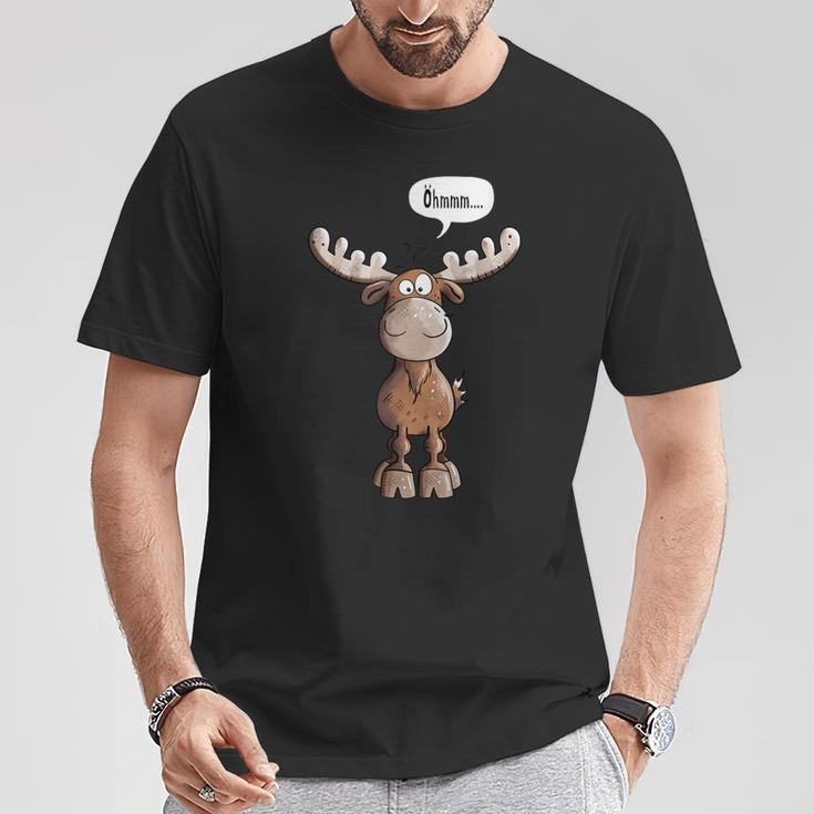 Öhmmm Elk I Deer Reindeer Animal Print Animal Motif T-Shirt Lustige Geschenke