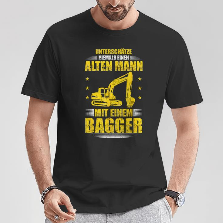 Old Man With Digger Digger Driver Saying T-Shirt Lustige Geschenke