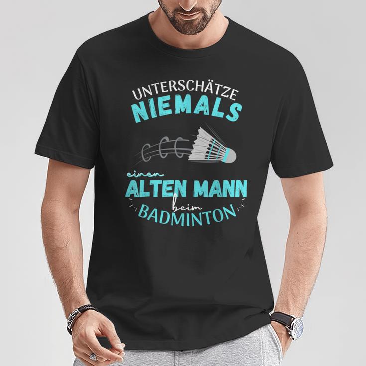 Olter Mann Beim Badminton Player S T-Shirt Lustige Geschenke