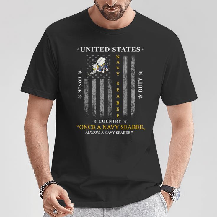 Once A Navy Seabee Always A Navy Seabee T-Shirt Unique Gifts