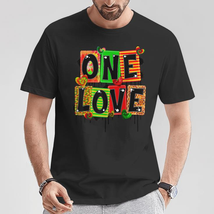 One Love Black History Month Pride African American Kente T-Shirt Personalized Gifts