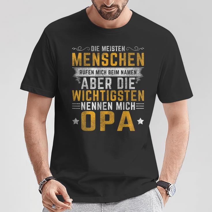 Opa Genannt T-Shirt, Spruch für Großväter, Herren Schwarz S Lustige Geschenke