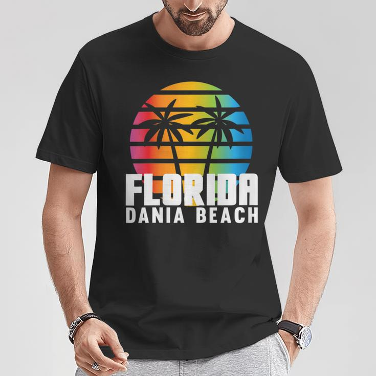 Original Dania Beach Retro Sunset Fl Beach Lifestyle Dania T-Shirt Unique Gifts
