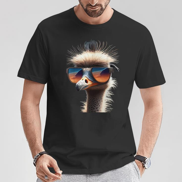 Ostrich Bird Bouquet Large Emu Walking Bird Ich Mag Strauss T-Shirt Lustige Geschenke