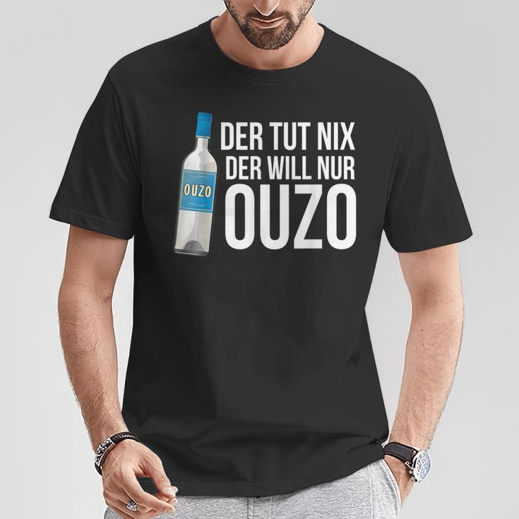 Ouzo Griechenland Geschenk In Griechisch Saufen Crete T-Shirt Lustige Geschenke