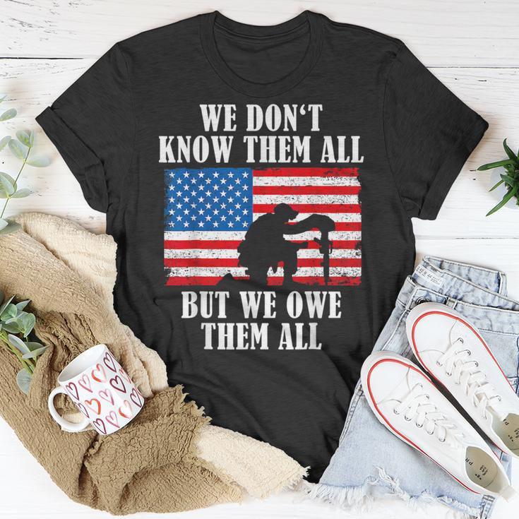 We Owe Them All Veterans Day Partiotic Flag Military T-Shirt Unique Gifts