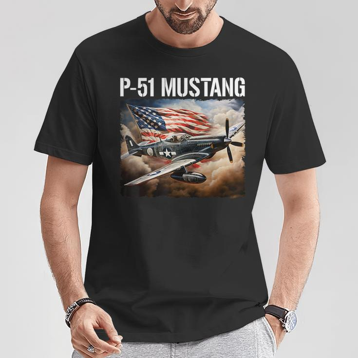 P-51 Mustang American Ww2 Fighter Airplane P-51 Mustang T-Shirt Unique Gifts
