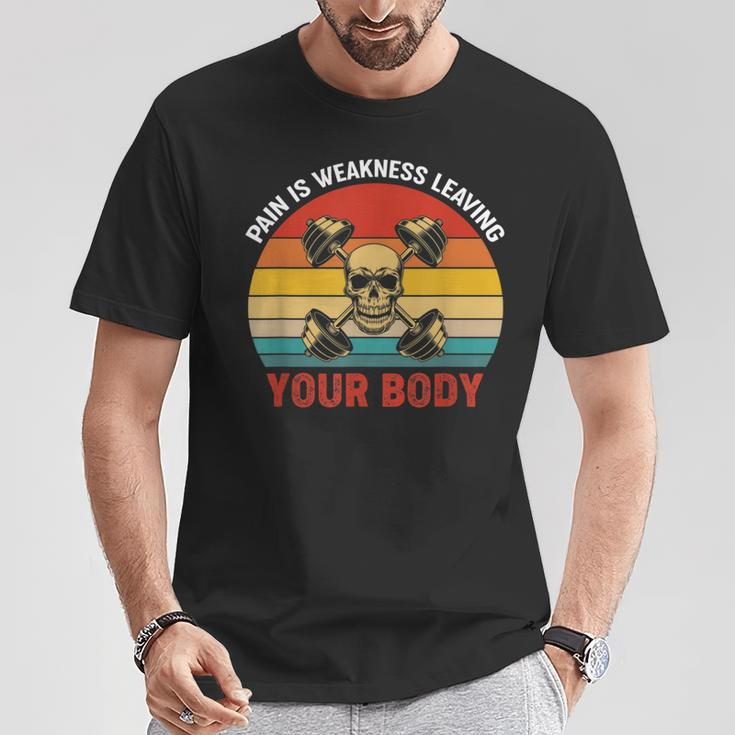 Pain Is Weakness Leaving Your Body Workout Gym Fitness T-Shirt Unique Gifts