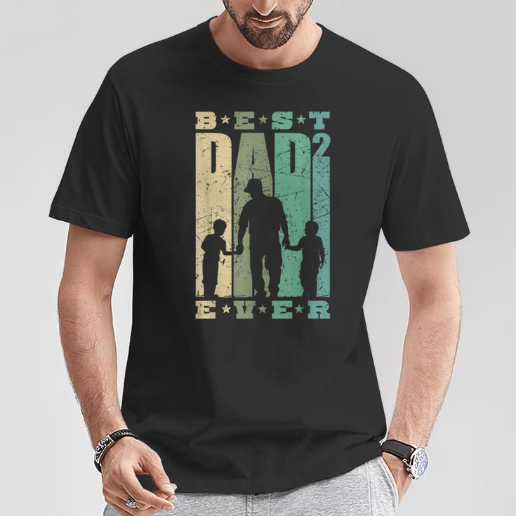 Papa 2 Söhne Dad Hoch 2 Zweifach Father S T-Shirt Lustige Geschenke