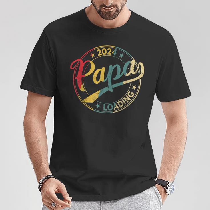 Papa 2024 Laden Papa Werden 2024 Retro Papa Est 2024 T-Shirt Lustige Geschenke