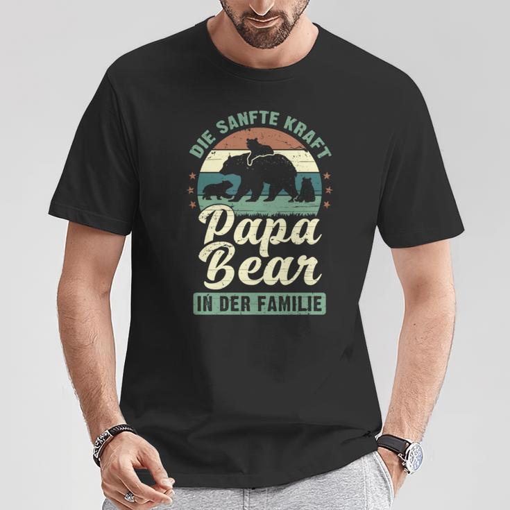 Papa Bear 3 Bären-Welpen Papa 3 Kinderatertag Bär T-Shirt Lustige Geschenke