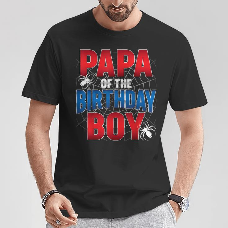Papa Of The Birthday Boy Costume Spider Web Birthday Party T-Shirt Unique Gifts