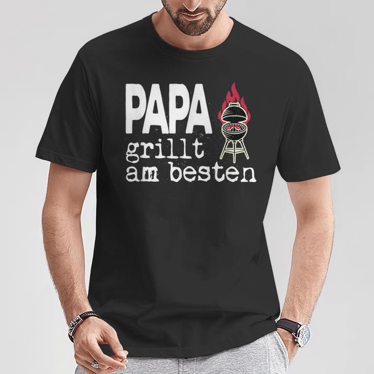 Papa Grillt Am Beste Griller Am Ort T-Shirt Lustige Geschenke