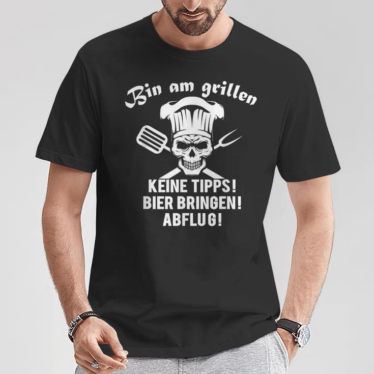 Papa Grillt Bin Am Grillen Grill Professional T-Shirt Lustige Geschenke