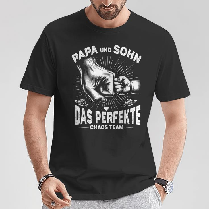 Papa Und Sohn Das Perfekte Chaos Team Father's Birthday T-Shirt Lustige Geschenke