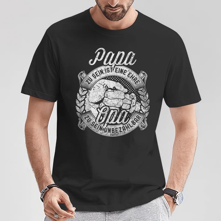 Papa Zu Sein Ist Eine Ehre Opa Zu Sein Unbezahl T-Shirt Lustige Geschenke