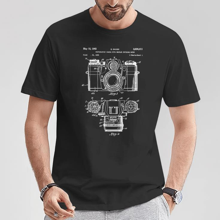 Patent Camera Photographer Vintage Retro T-Shirt Lustige Geschenke