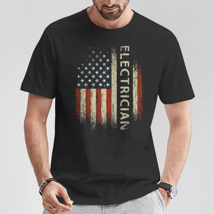 Patriotic Electrician American Usa Flag T-Shirt Unique Gifts