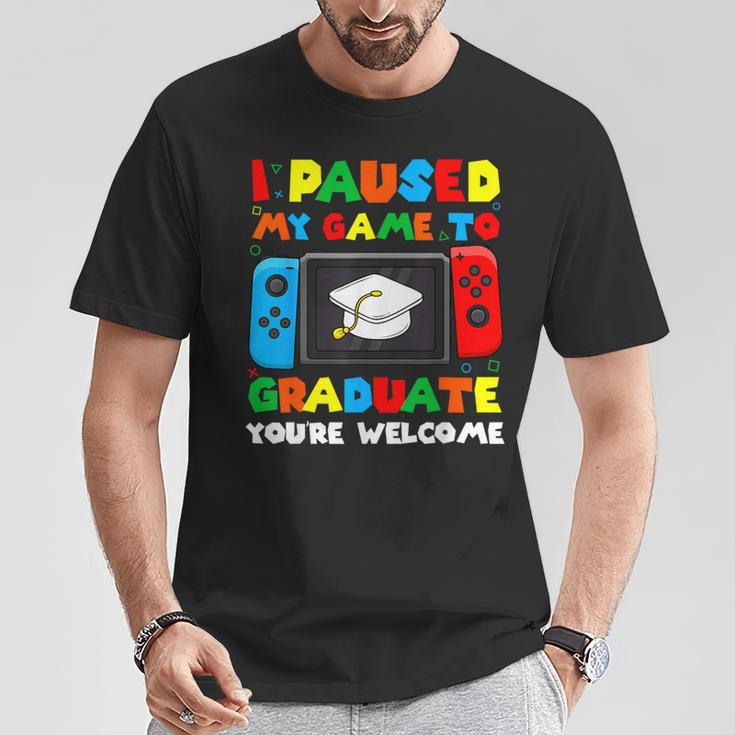 I Paused My Game To Graduate Graduation Boys Gamer T-Shirt Funny Gifts