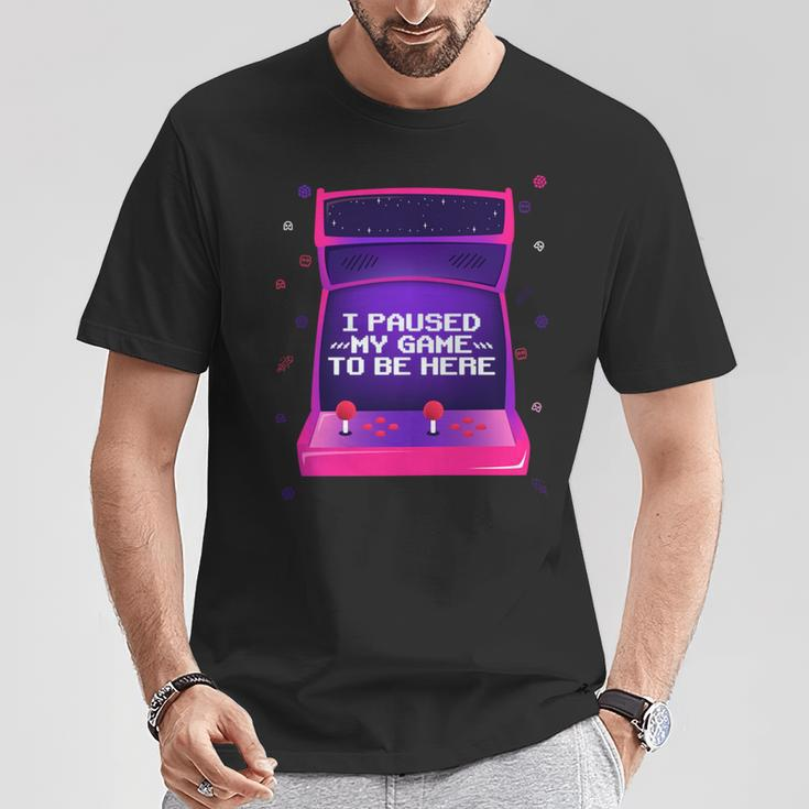 I Paused My Game To Be Here Video Gamer Retro Vintage T-Shirt Unique Gifts