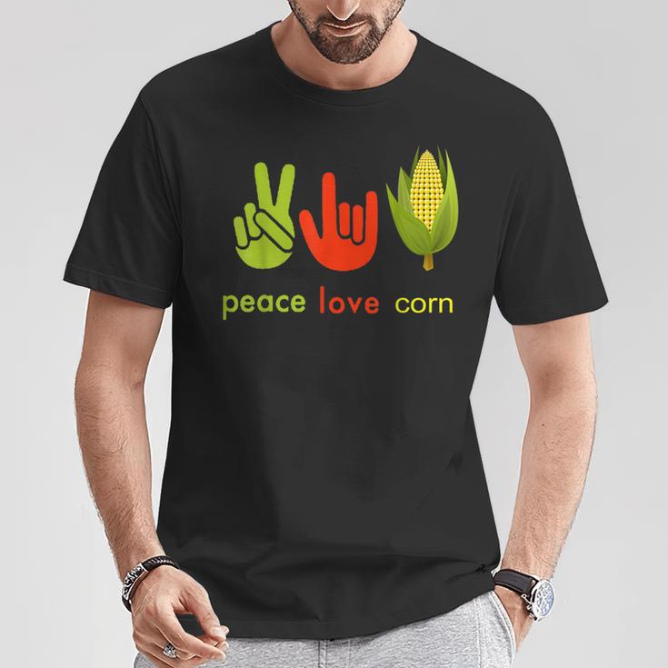 Peace Love Corn Perfect For Corn Farmers T-Shirt Unique Gifts