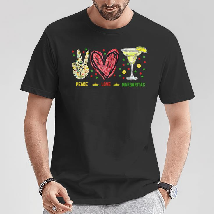 Peace Love Margarita Cinco De Mayo Drinking Party T-Shirt Funny Gifts