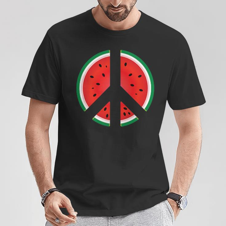 Peace Sign Watermelon Fruit Graphic T-Shirt Unique Gifts
