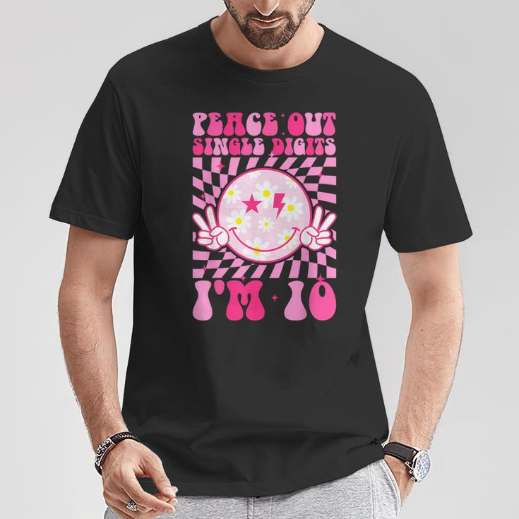 Peace Single Digits I'm 10 Smile Face For Birthday Girls T-Shirt Unique Gifts