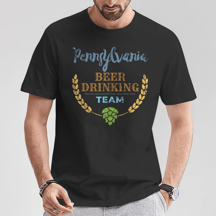 Pennsylvania Beer Drinking Team Vintage Style T-Shirt Unique Gifts