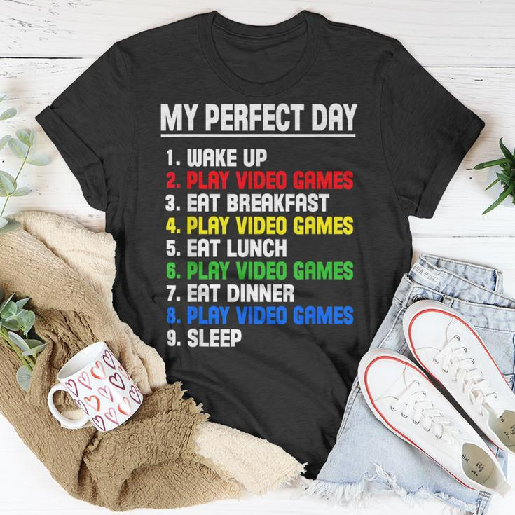 My Perfect Day Video Games Video Gamers T-Shirt Funny Gifts