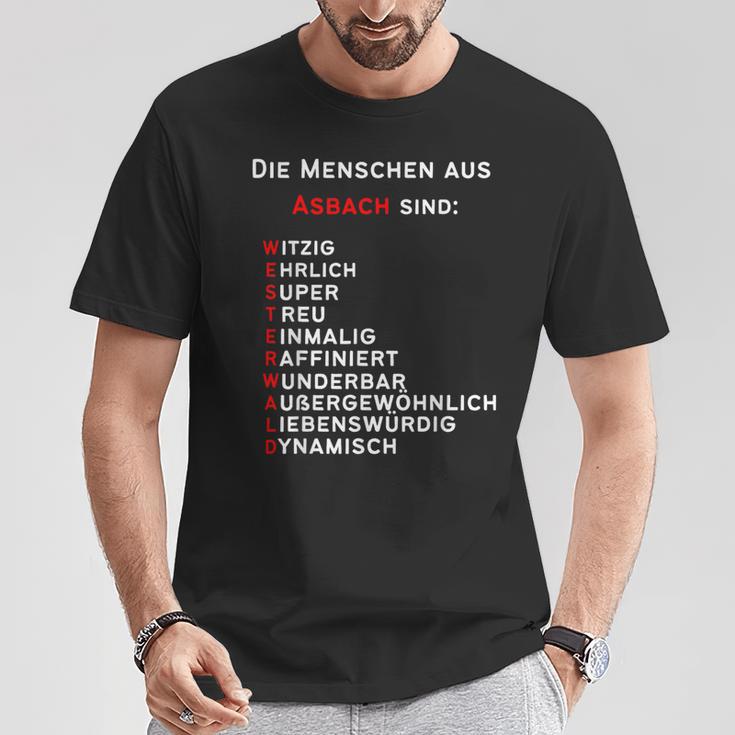 Personalisiertes Asbach-Stadtstolz T-Shirt, Text in Akrostichon-Form Lustige Geschenke