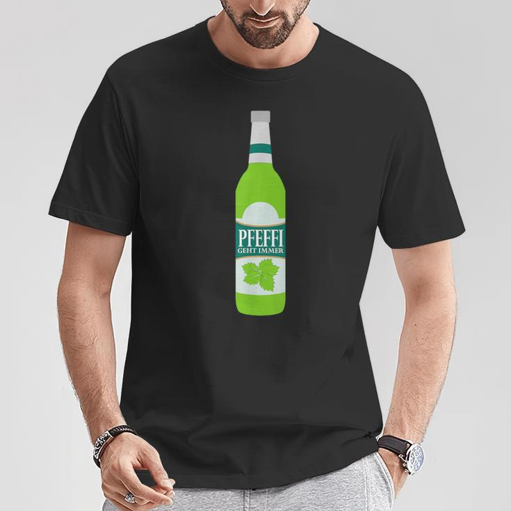 Pfeffi Geht Immer Trinken Saufen Peppermint Liqueur Party T-Shirt Lustige Geschenke