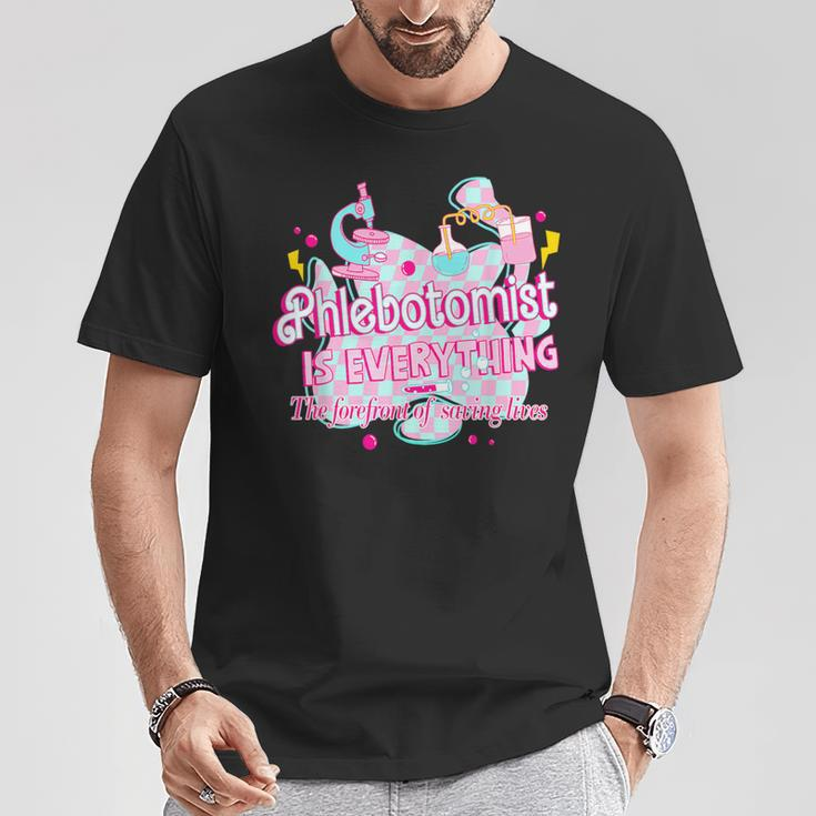 Phlebotomist Is Everything Pink Retro Lab Week 2024 Med Tech T-Shirt Unique Gifts