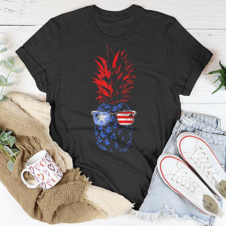 Pineapple Fruit Cool American Us Flag 4Th Of July Hawaiian T-Shirt Unique Gifts