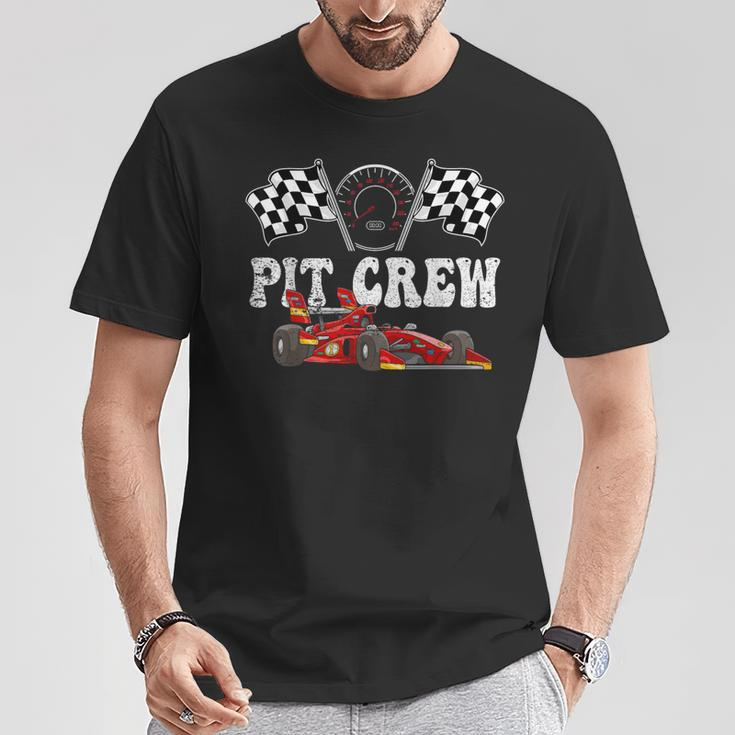Pit Crew Race Car Hosting Parties Racing Family Themed T-Shirt Funny Gifts