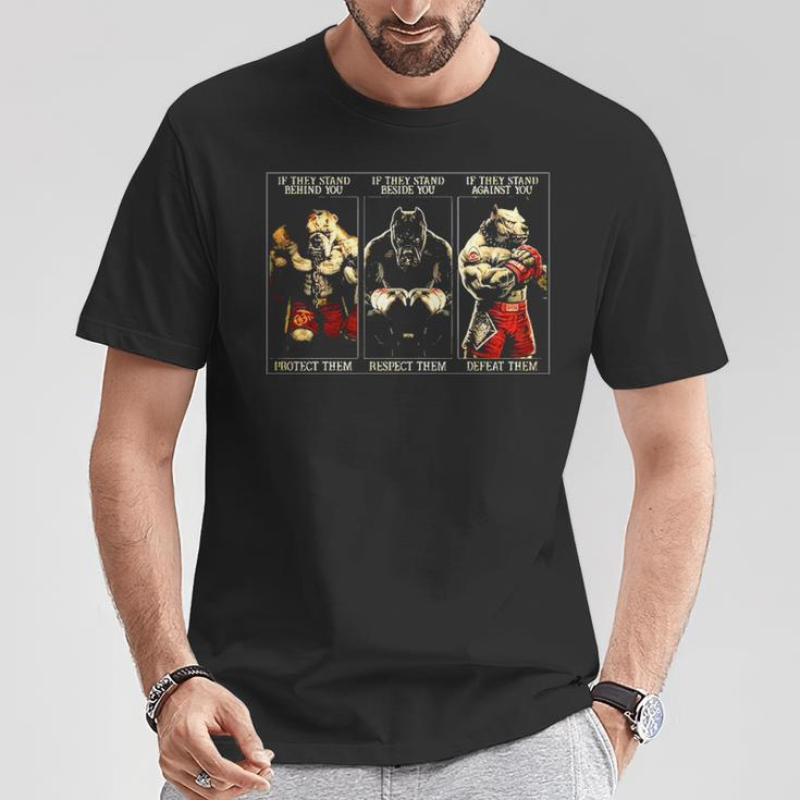 Pitbull Boxing Protect Respect Defeat T-Shirt Unique Gifts