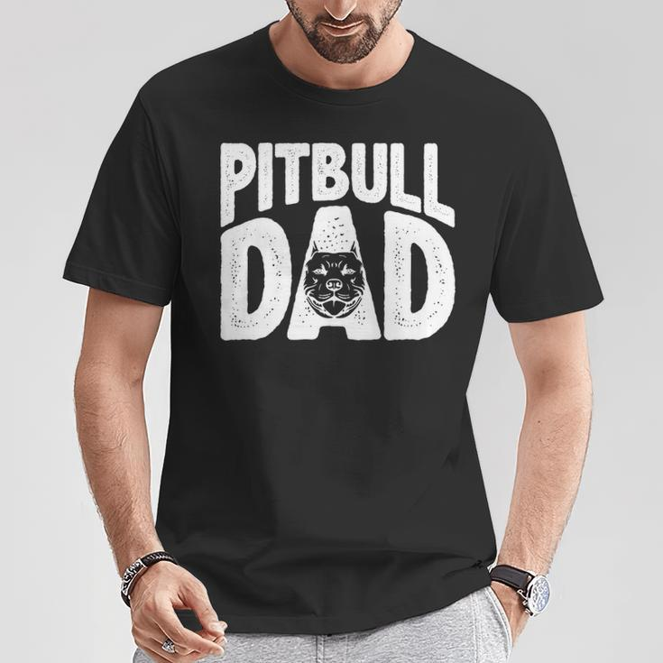 Pitbull Dad Dog Best Dog Dad Ever Mens Pitbull T-Shirt Unique Gifts