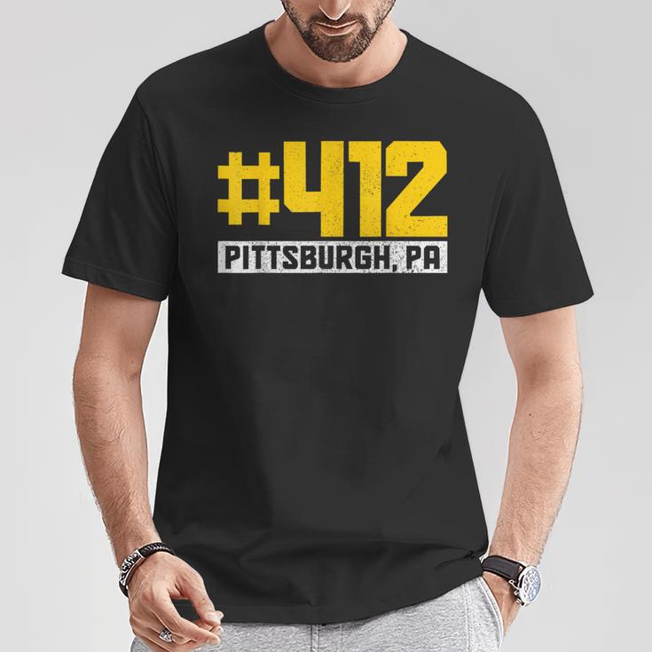 Pittsburgh 412 Area Pennsylvania Yinz Vintage Pride Yinzer T-Shirt Unique Gifts