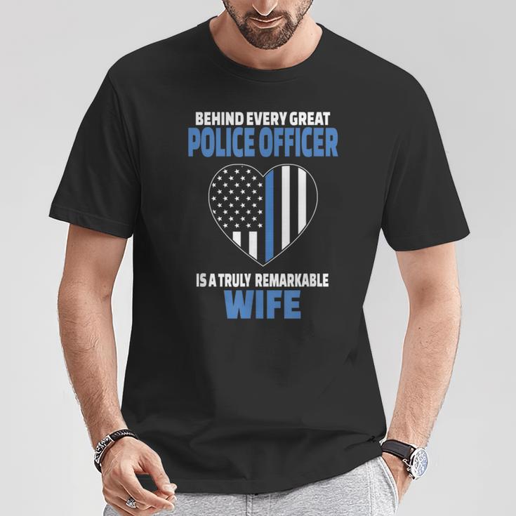 Police Officer Wife Cute Heart Flag T-Shirt Unique Gifts