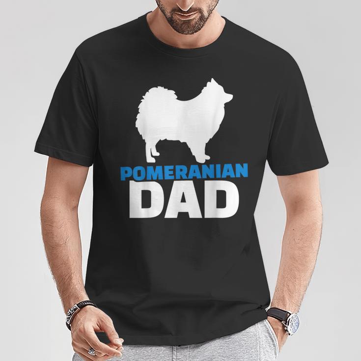 Pomeranian Zwergspitz Papa T-Shirt Lustige Geschenke