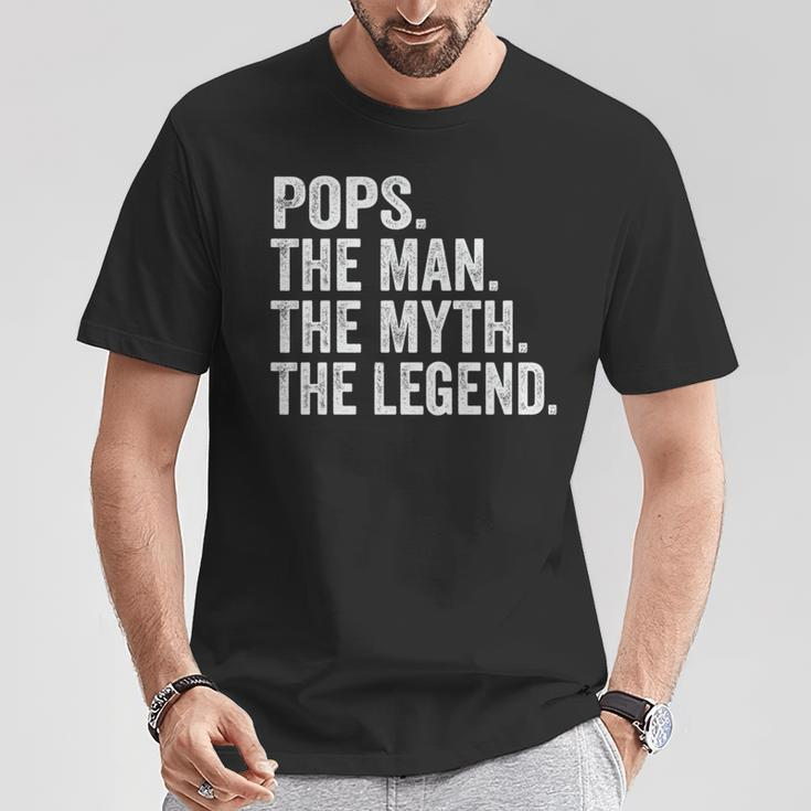 Pops The Man Der Mythos Die Legende -Atertag T-Shirt Lustige Geschenke