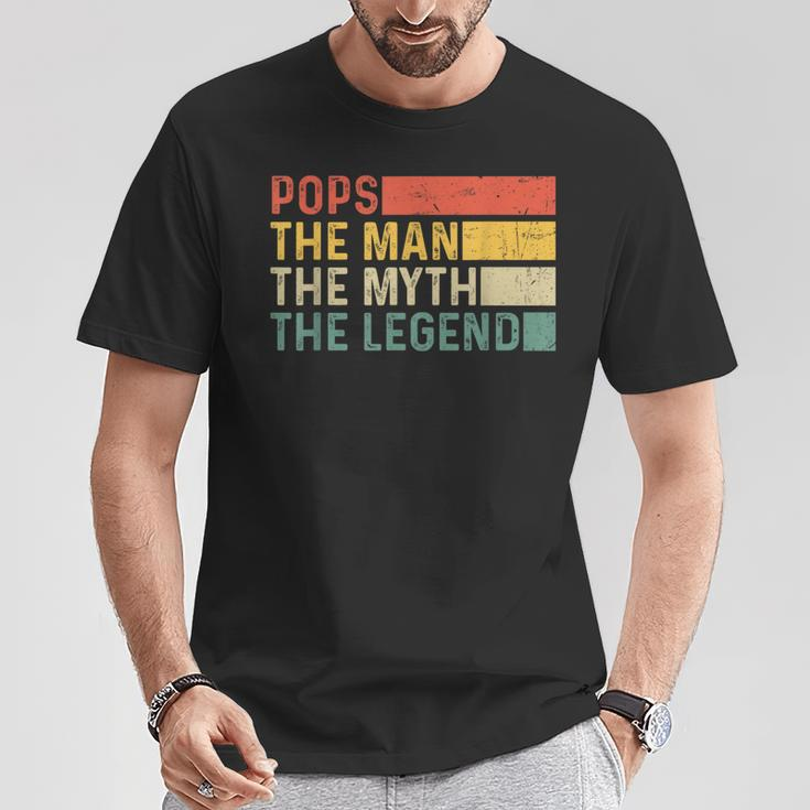 Pops The Man The Myth The Legend Vintage For Pops T-Shirt Unique Gifts