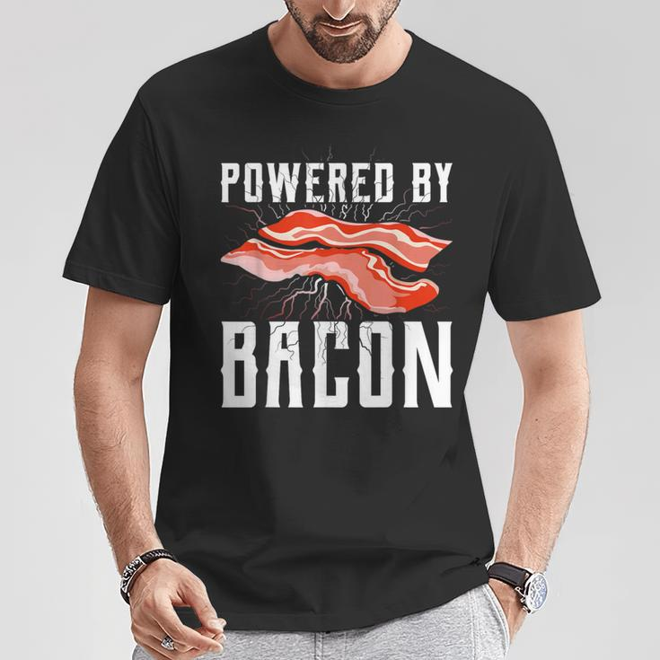 Powered By Bacon For Meat Lovers Keto Bacon T-Shirt Unique Gifts