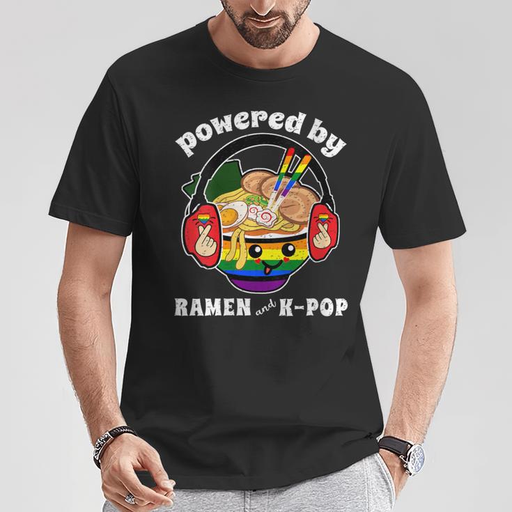 Powered By Ramen And Kpop Lgbt Gay Pride Month Ally Lgbtq T-Shirt Unique Gifts