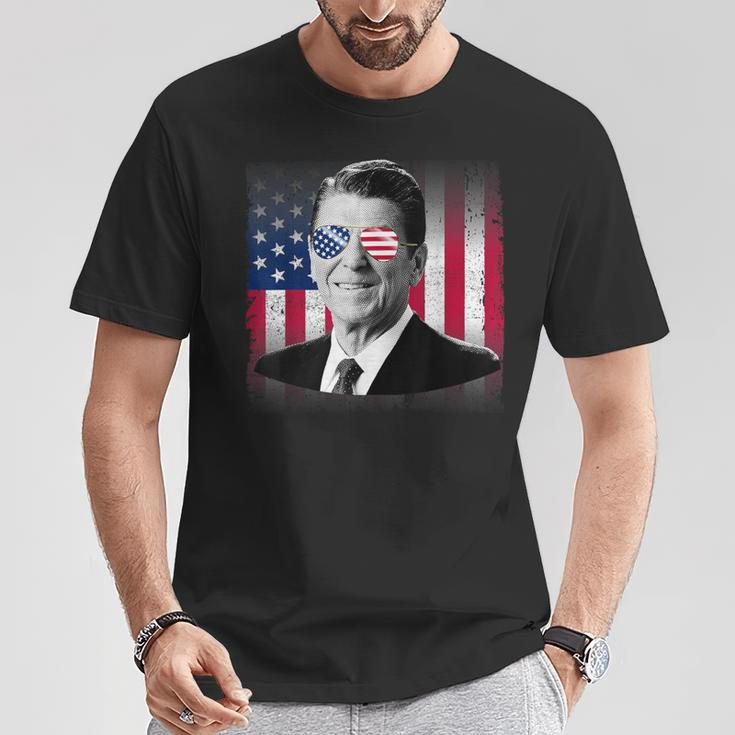 President Reagan Usa Flag Patriotic American 4Th Of July T-Shirt Unique Gifts